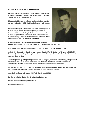 A preview of a PDF biography for Crichton, David Lecky